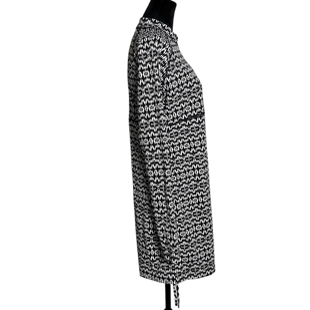 Coolibar Island Quarter Zip Swim Shirt Dress UPF 50+ – Black/White Ikat – Size S - Picture 8 of 11